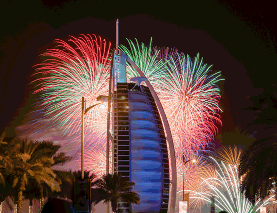 Burj Al Arab Fireworks 2018